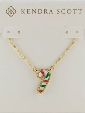 Kendra Scott Candy Cane Gold Short Pendant Necklace
